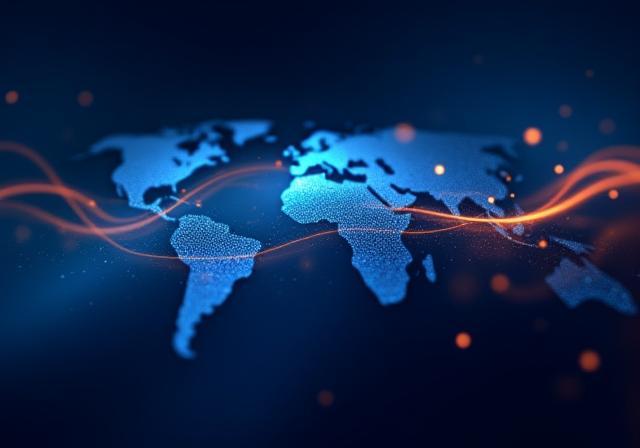 Representación abstracta de innovación tecnológica y conexión global
